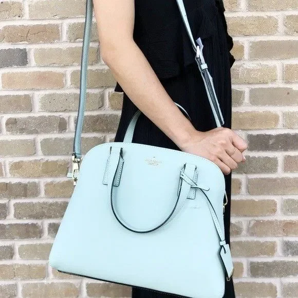 Kate Spade Cameron Street Lottie Misty Mint Pebbled Leather Bag Charm & Dust Bag - Picture 2 of 5